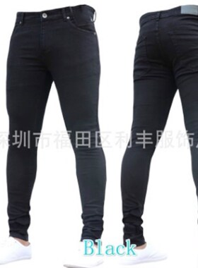 小众高货European and American style men's tight jeans feet p