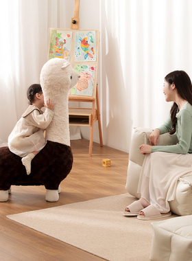 创意羊驼座椅凳子动物坐凳落地家具摆件客厅装饰乔迁新居搬家礼物