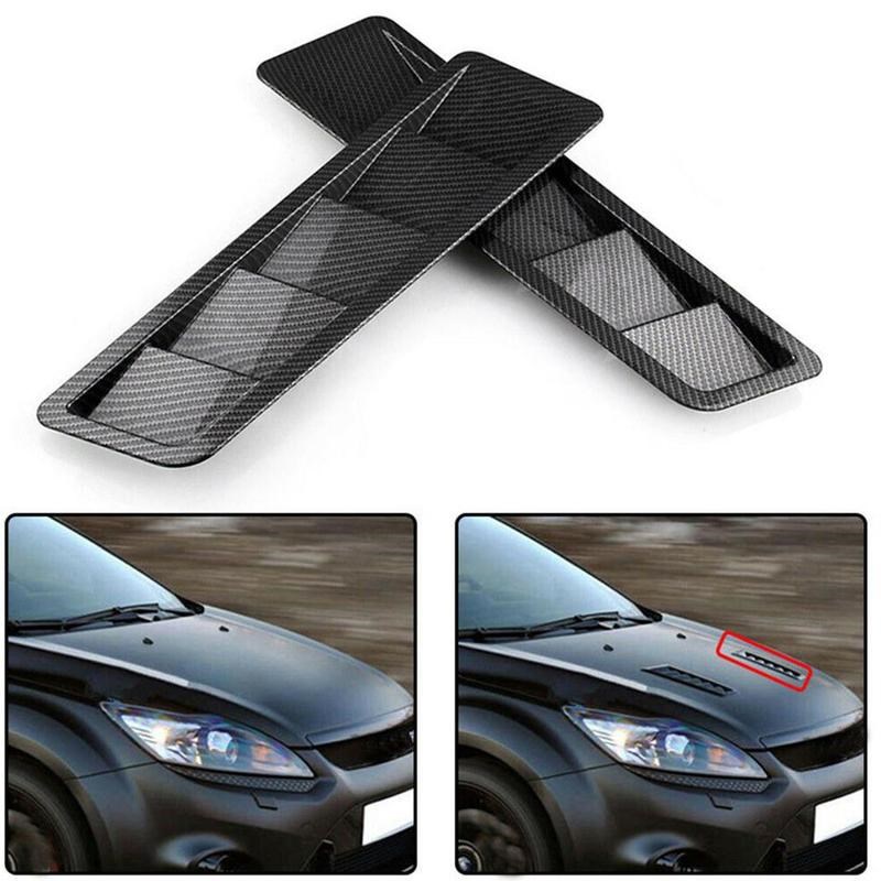 速发1 Pair Universal Carbon Fiber Style Hood Vents For Vehic - 图1