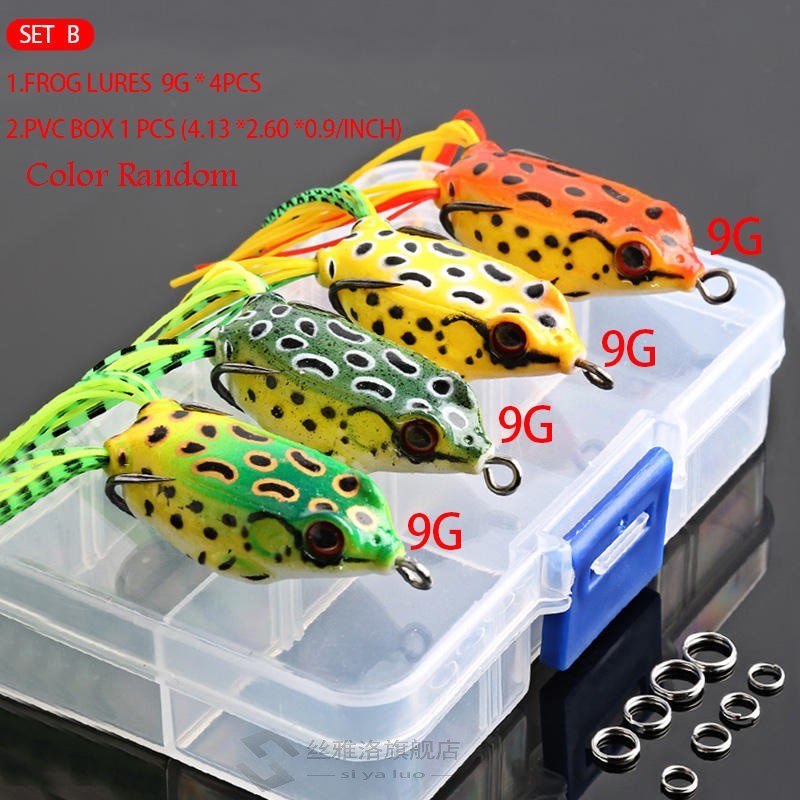 4pcs/box Frog Soft Fishing Lures Kit Snakehead Lure Topwater - 图0