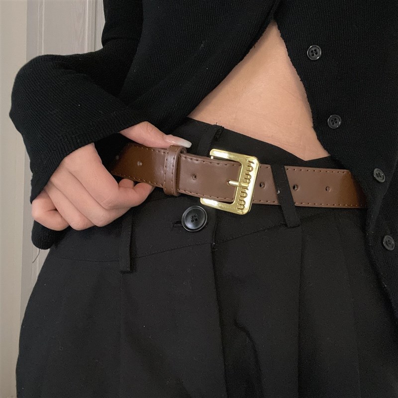 极速ladies needle buckle belt niche design versatile fashion - 图1