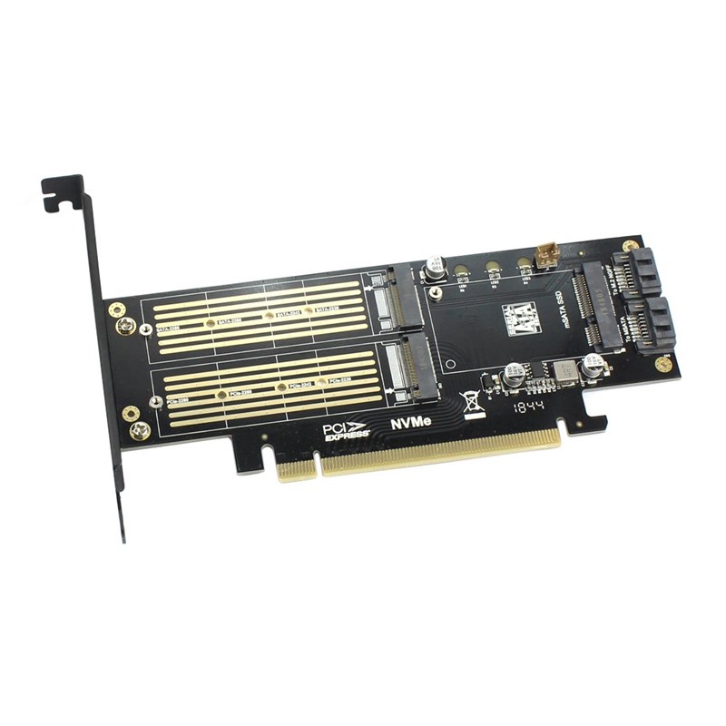 M.2 NVMe SSD NGFF to PCIE 3.0 BX16 Adapter M Key B Key mSATA - 图0