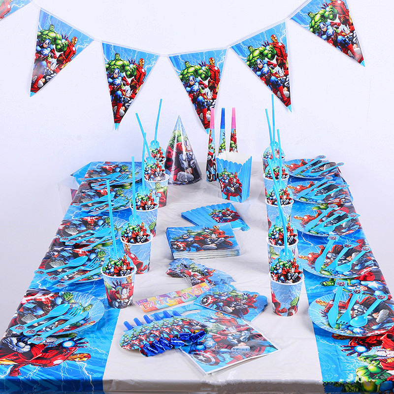 Avengers SuperHero Partty Supplies Decorations Kids Birthday - 图2