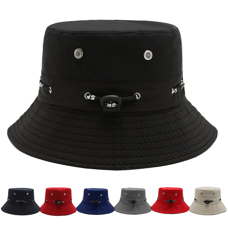 极速Solid Color Bucket Hat Men Women Summer Panama Cap Outdo - 图0