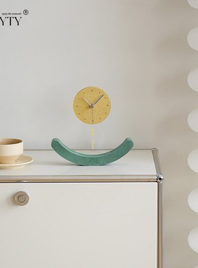 TEBO简约创意时钟摆件玄关桌面座钟摆放式钟表酒柜客厅装饰品