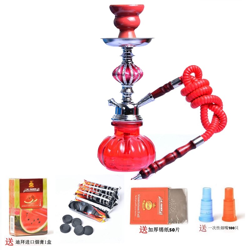 推荐小号单管水烟 壶全套酒吧KTV水烟套装水果味大烟雾烟具hookah - 图2