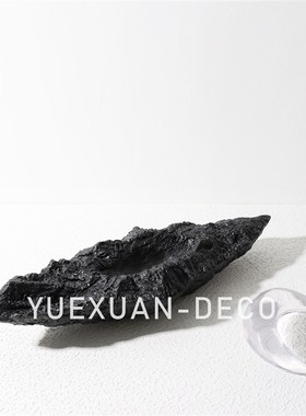 粤萱简约现代个性月亮船摆件样板间售楼处酒店玄关客厅软装