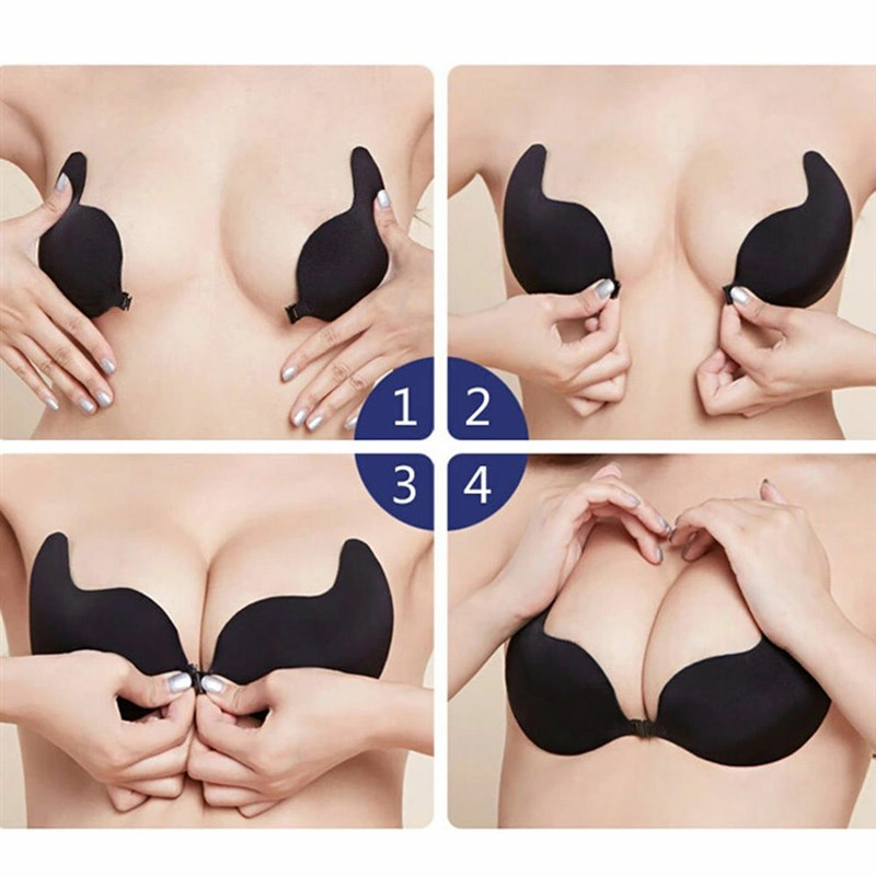 推荐Backless Strapless Push up Bra Adhesive Stick On Magic G-图1