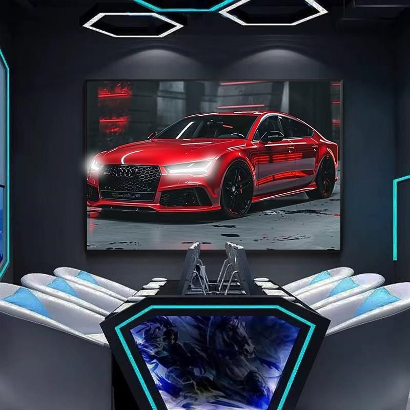 汽车发光壁画装饰画卧室电竞房挂画氛围灯尾灯车灯无线遥控发光画,淘宝优惠券,粉丝福利购,淘宝优惠卷