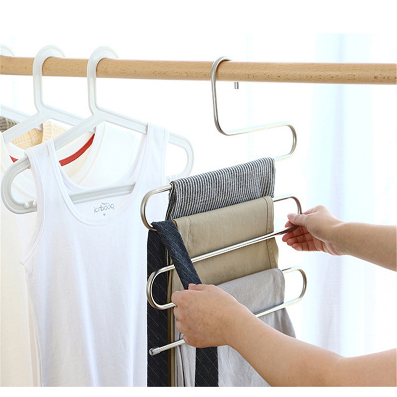 网红Trousers Hanger Bathroom Organizer Clothes Closet Belt-图3