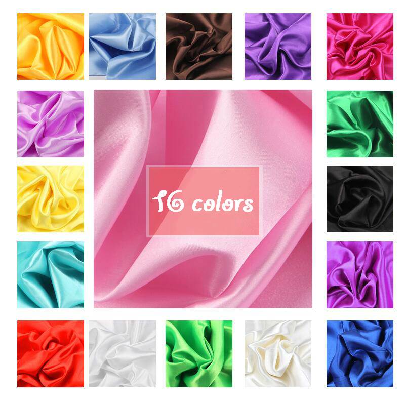 推荐100cm150cm satin fabric milk silk brocade cloth 16 color - 图0