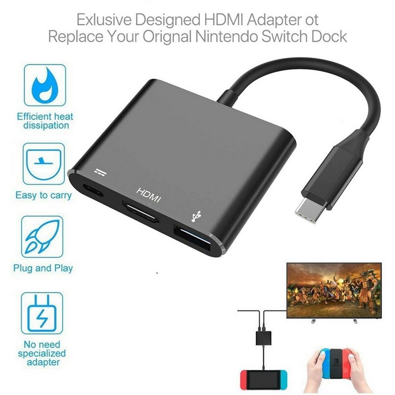 USB 3.0 Type C Adapter 3 in 1 Audio Video Converter Output C - 图0