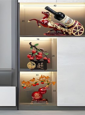 新中式客厅书房带灯玄关展柜高档摆件装饰家居工艺品乔迁新居礼品