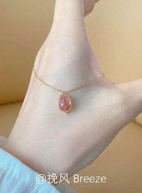 「心生欢喜」新中式粉碧玺貔貅项链新款小众气质轻奢百搭锁骨链女