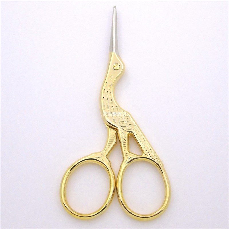 厂家1Pc Retro Classic Gold Stork Sewing Scissors Trimming Cr - 图1