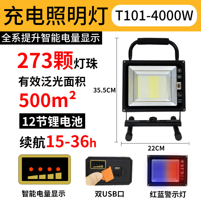 led户外照明灯超亮强光防水停电应J急移动手提野营露营充电投 - 图0