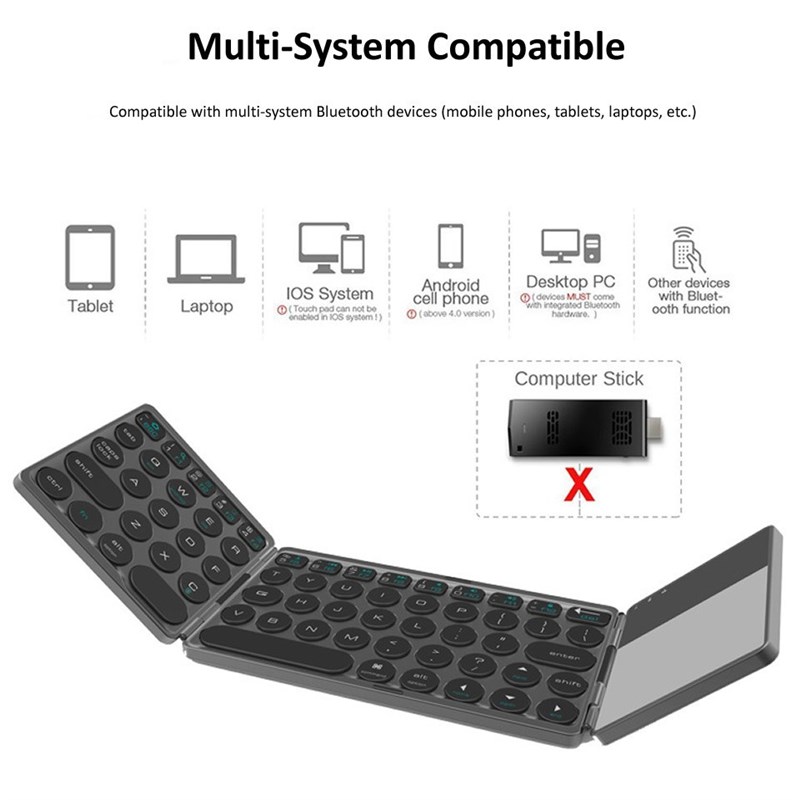 网红Upgrade Mini Folding Keyboard Bluetooth Foldable Wireles-图3