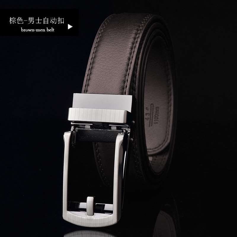 新品Click Belt fake needle belt automatic buckle men's two-l-图1