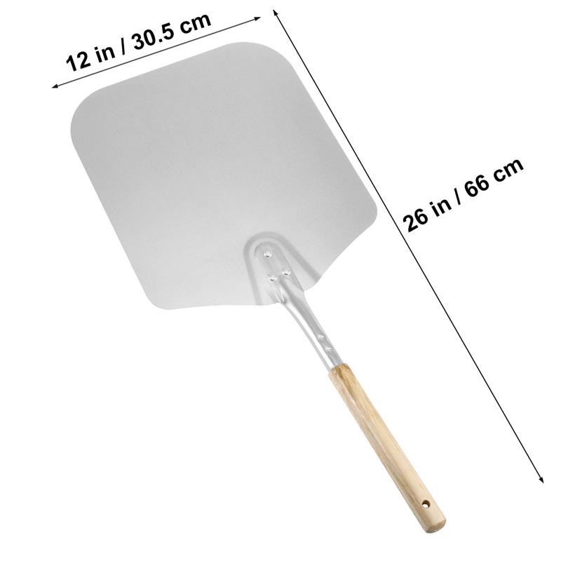 66cm Aluminum Pizza Peel Shovel With Wooden Handle Cake Shov - 图0