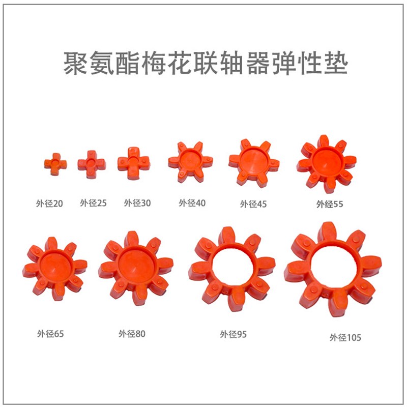 梅花联轴器弹性垫外径20/25/30/40/45/50/65垫片/星型减震橡胶垫