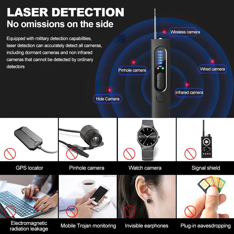 Wireless RF Signal Detectwor Anti Spy Candid Camera Detector - 图2