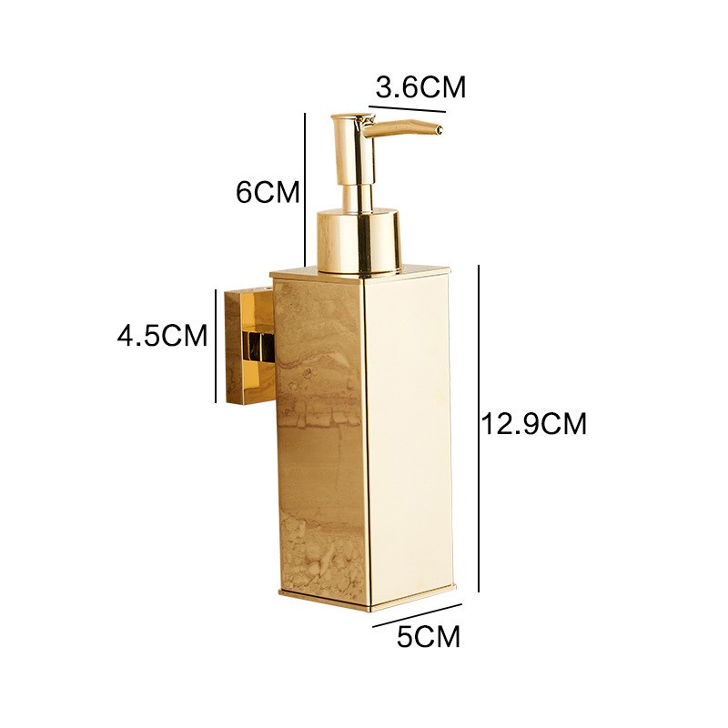 推荐Liquid Soap Dispenser Bathroom Wall Mounted Gold Stainle-图3