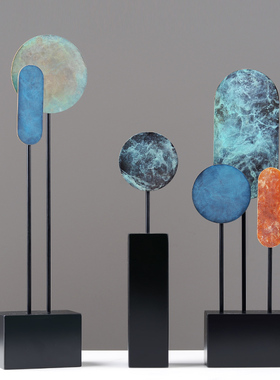 北欧装饰品纯铜摆件o样板房软装家居饰品客厅电视柜创意工艺品摆