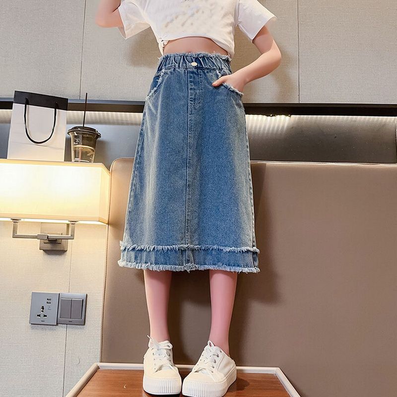 新品School Girls Denim Skirt Spring Summer New 2023 Casual S-图3