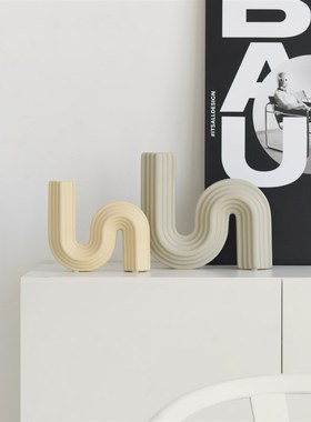 北欧现代几何艺术异形创意工艺品摆件样板间高级感家居花瓶摆设