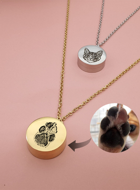 来图定制宠物毛发骨灰项链去世z猫咪狗刻字照片纪念品吊坠礼物订