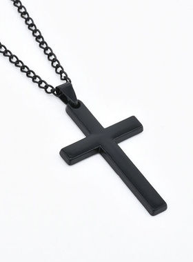 小众高货Fashion Cross Pendant Necklace Women Men Stainless S
