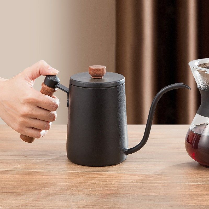 304不锈钢木柄平盖手冲壶咖啡厅家用手冲咖啡壶细口长嘴壶挂耳,淘宝优惠券,粉丝福利购,淘宝优惠卷