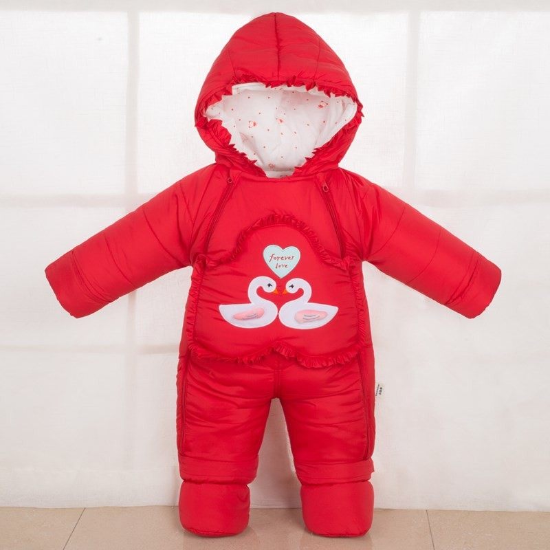 冬季婴儿羽绒棉加厚连体衣外出服哈衣防风包脚爬服新生儿睡袋抱被,淘宝优惠券,粉丝福利购,淘宝优惠卷