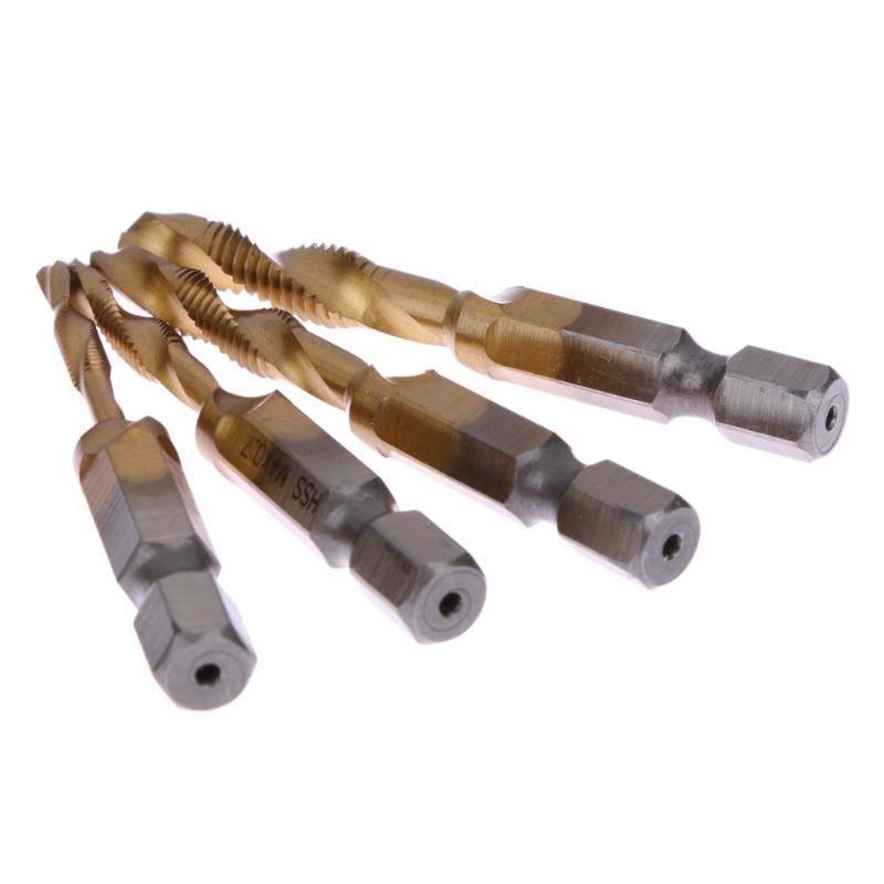 4pcs/set Spiral Pointed Taps Tapping Thread Forming 1/4 Inch - 图3