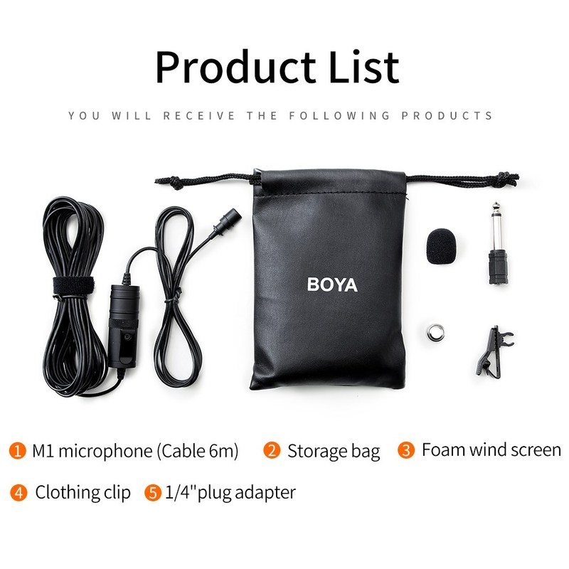 推荐BOYA BY M1 Lavalier Condenser Microphone for Canon Nikon-图1