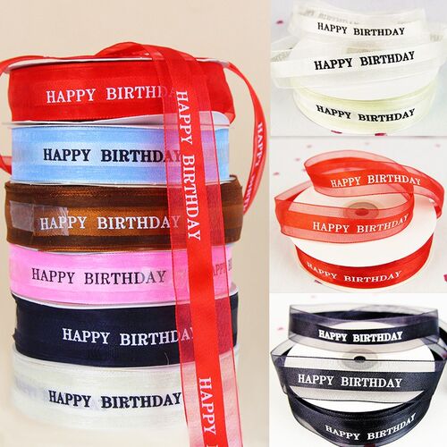 Happy Birthday Letter Ribbon Cake Box Packing Ribbon Ribbon - 图0