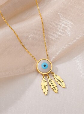 小众高货Zircon Evil Eye Necklaces For Women Multilayer Stain