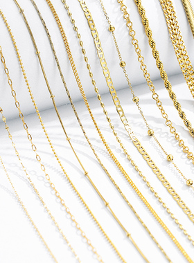 DIY项链手f链配件手工用圆珠链十字链圈圈链麻花链裸链条饰品配件