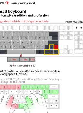 小众高货keypro New arrival GK64XS KIT PCB RGB GH60 60% 64KEY