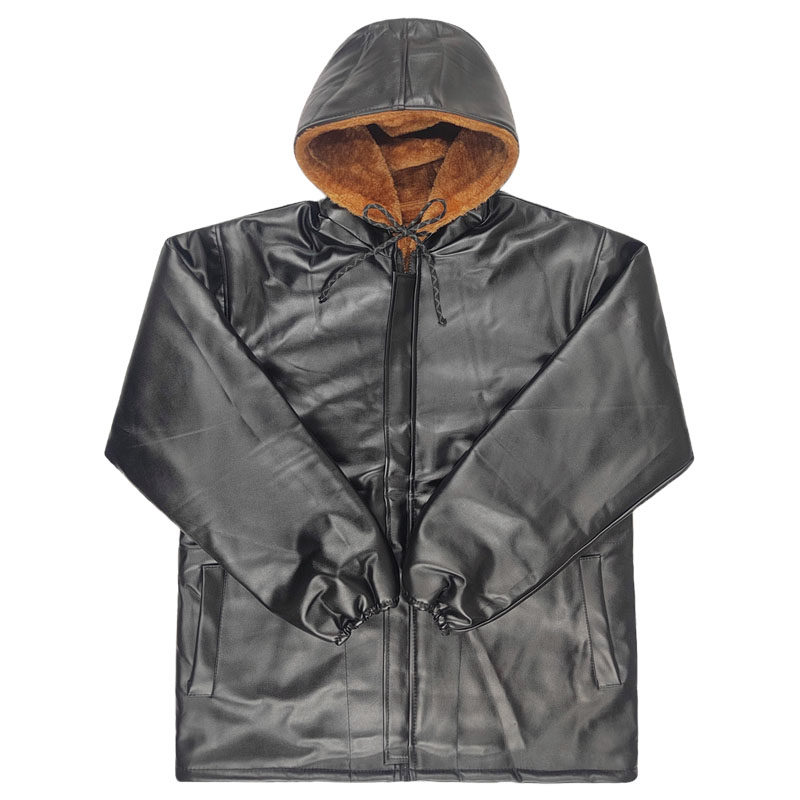 加绒加厚连帽皮衣冬季男士宽松保暖皮裤工作服套装大尺码皮棉衣棉,淘宝优惠券,粉丝福利购,淘宝优惠卷