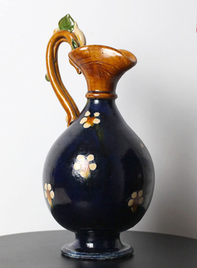 陶瓷小花瓶摆件新中式纯手工双龙尊玄关隔断客厅家居装饰品唐现货