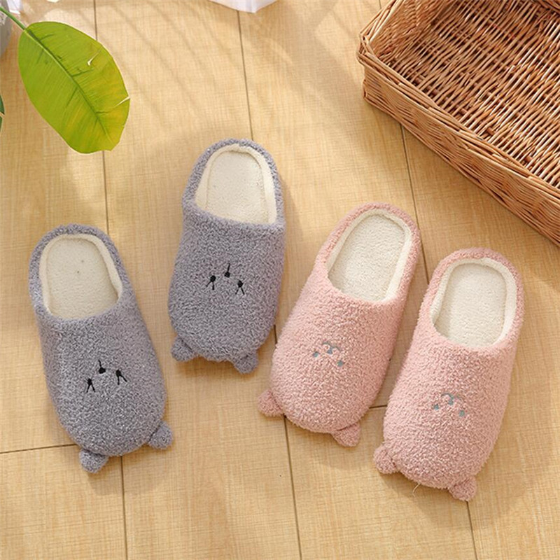 速发COOTELILI Women Home Slippers With Faux Fur Flat Shoes W - 图0