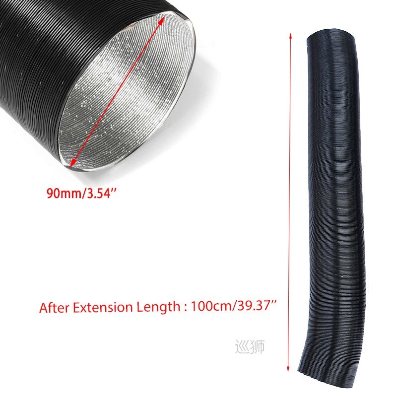 Air Intake Outlet Exhaust Stretch Corrugated Hose Pipe Flexi - 图0