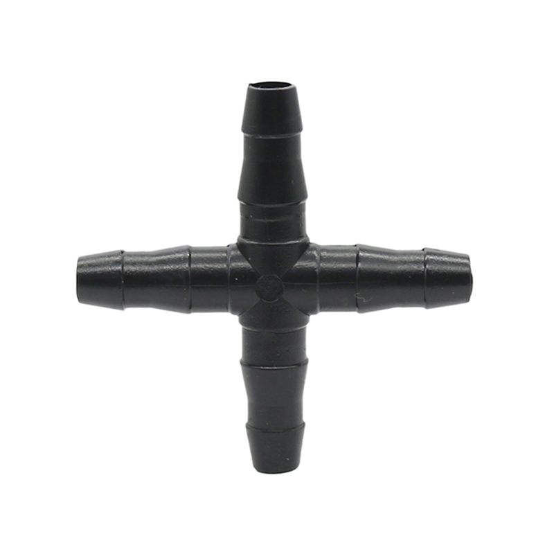 推荐1/4 Inch 4-Way Connector Black Cross Connect 4 / 7mm Hos - 图0