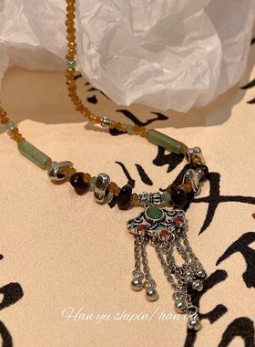 民族风如意流苏锁全新中式国风复古项链L女小众设计高颜值锁骨链