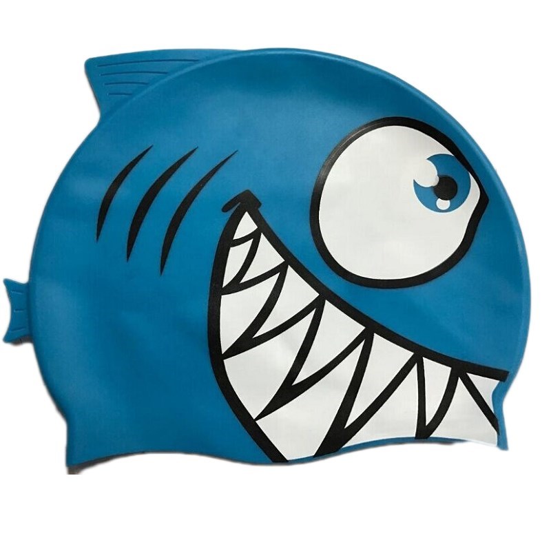 Child Kids Silicone Swimming Cap Cartoon Shark Elastic Swim - 图2