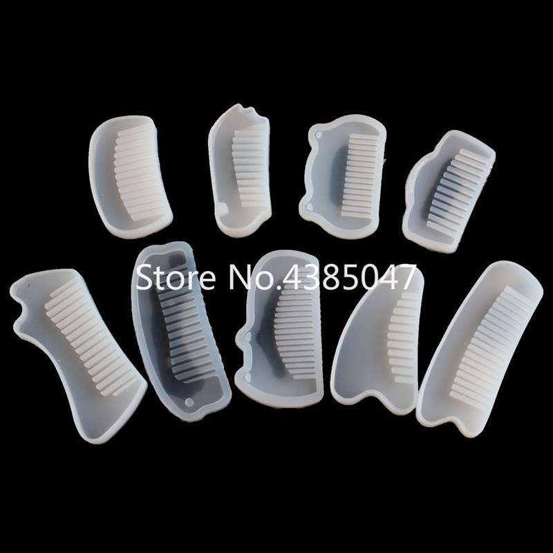 极速1PC Comb Mirror Liquid Silicone Mold for Making Pedant J - 图1