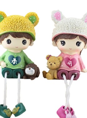 中秋国庆节礼物网红家居桌面小摆件客厅酒柜房间装饰呆萌吊脚娃