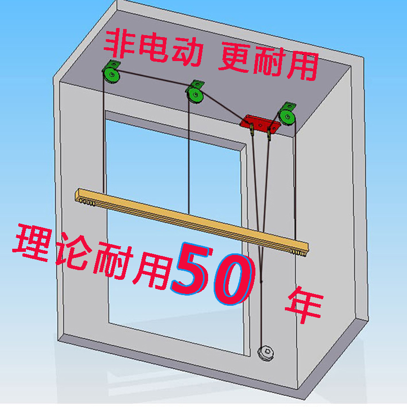 速发手动加电动升降机复式楼高窗帘错层跃式中空洋房豪华别墅轨道 - 图0