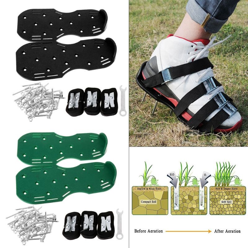 A Pair Lawn Aerator Shoes Sandals Grass Spikes Nail Cultivat - 图3